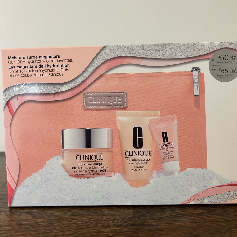 Clinique Moisture Surge Megastars gift set.  $98 value, new, un opened.